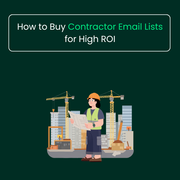 Business professionals reviewing verified contractor email lists for targeted B2B marketing and lead generation.