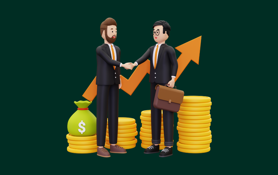 A clean flat vector graphic illustrating professionals managing a corporate database workflow to find a verified angel investors list.